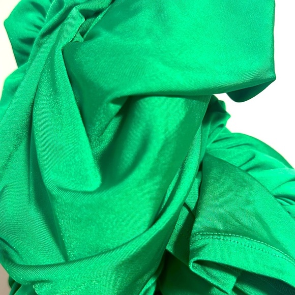 L'agence Sequoia Bodycon Dress Women's Green  Ruched Midi Half Sleeve spring - Picture 3 of 6